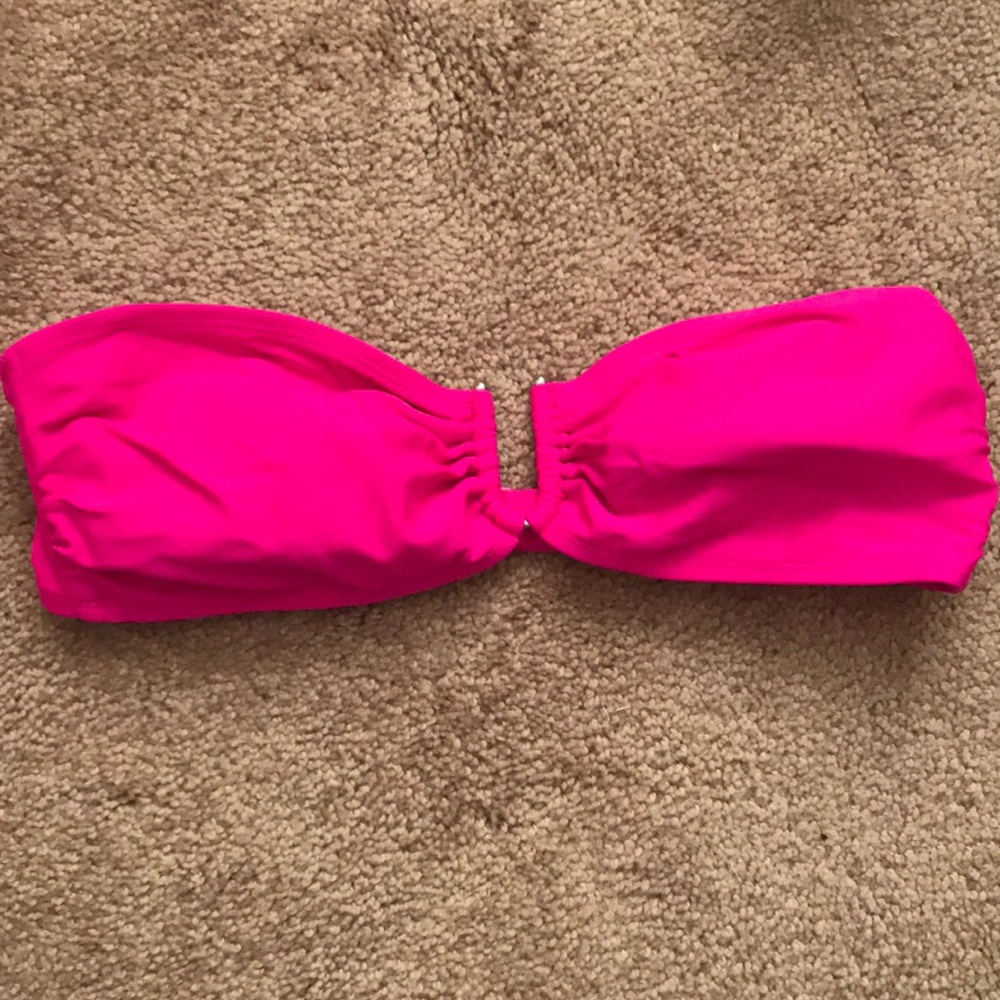 Hot pink swim suit tube top